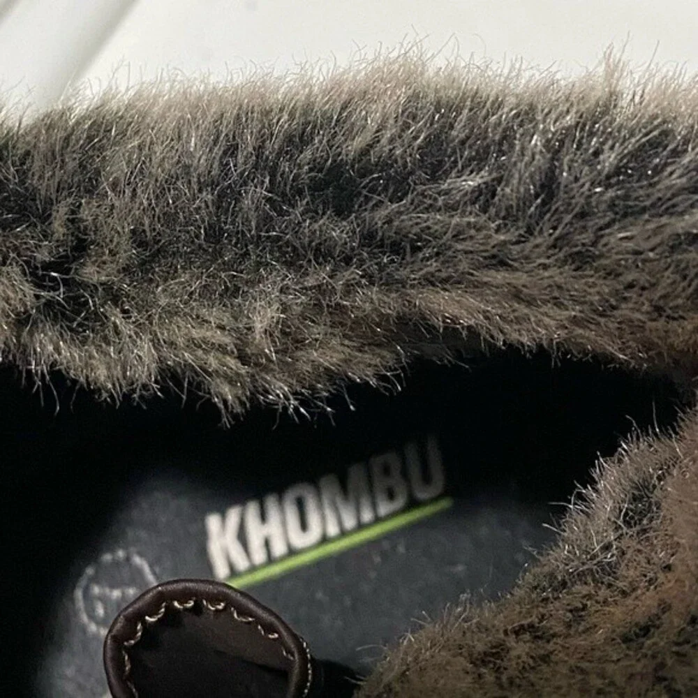 All Weather Brown Faux Suede/Fur Ankle Boots by Khombu-size 7